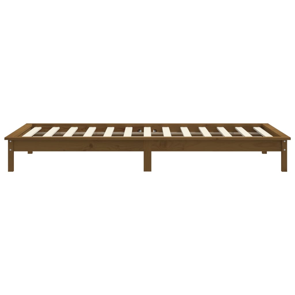 Solid wood bed honey brown 90x200 cm pine