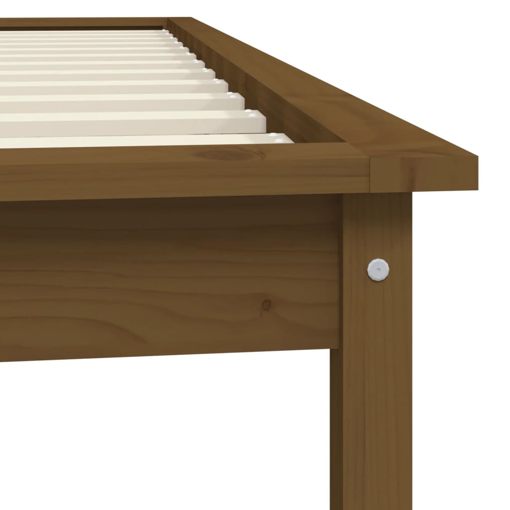 Solid wood bed honey brown 90x200 cm pine