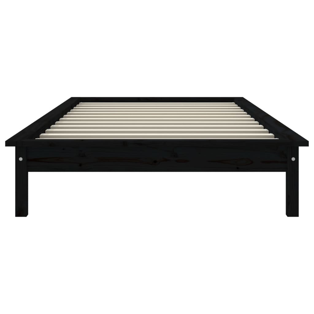 Solid wood bed black 100x200 cm pine