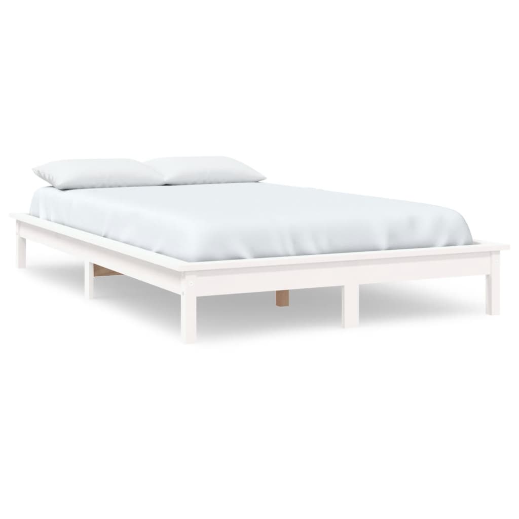 Solid wood bed white 120x200 cm pine