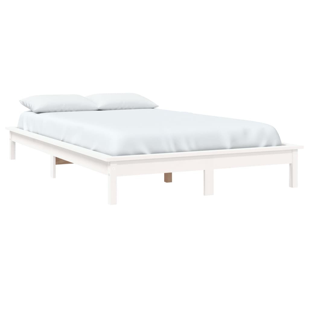 Solid wood bed white 120x200 cm pine