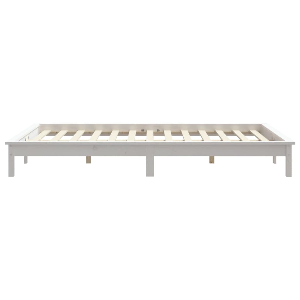 Solid wood bed white 120x200 cm pine