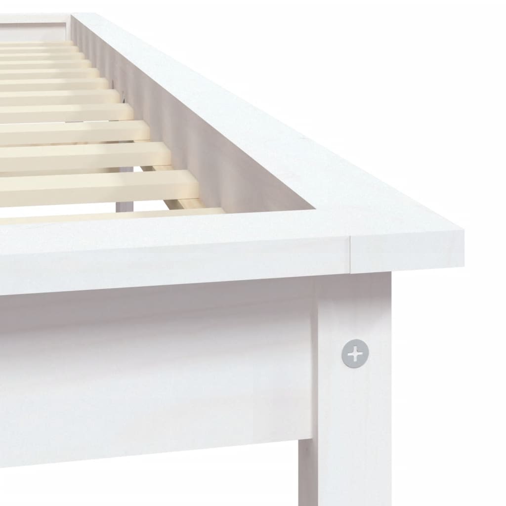 Solid wood bed white 120x200 cm pine