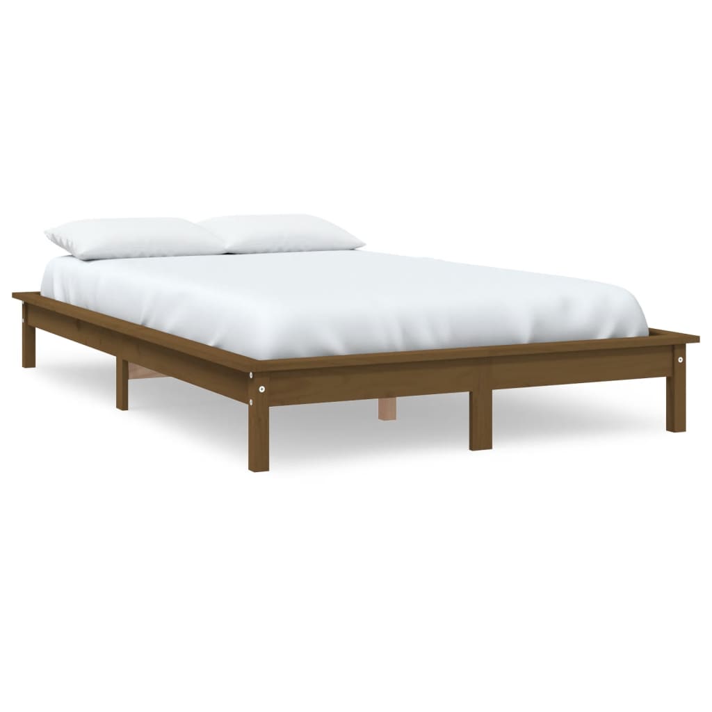 Solid wood bed honey brown 120x200 cm pine