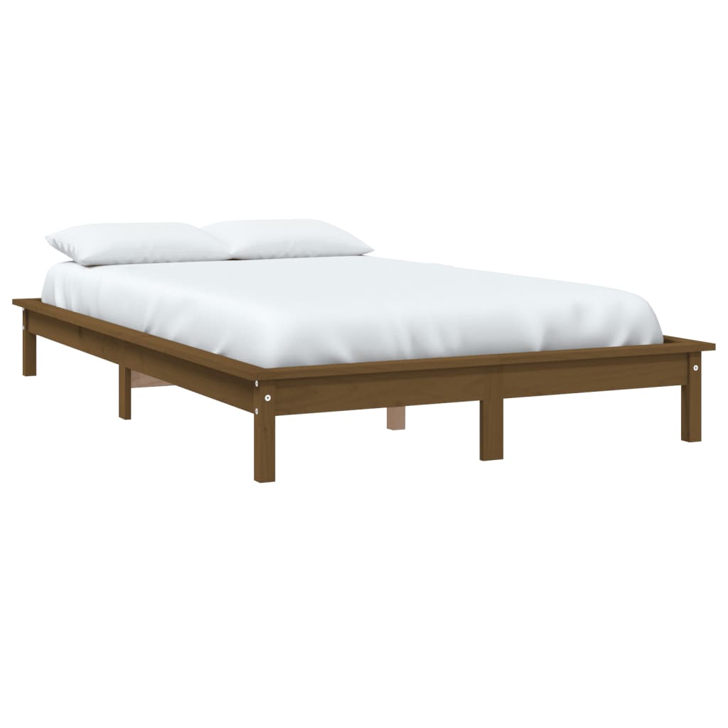 Solid wood bed honey brown 120x200 cm pine