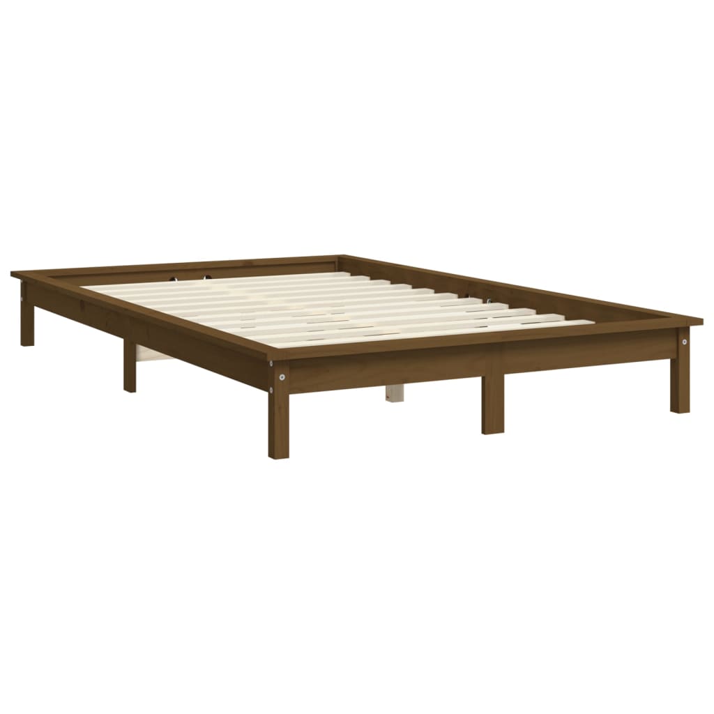 Solid wood bed honey brown 120x200 cm pine