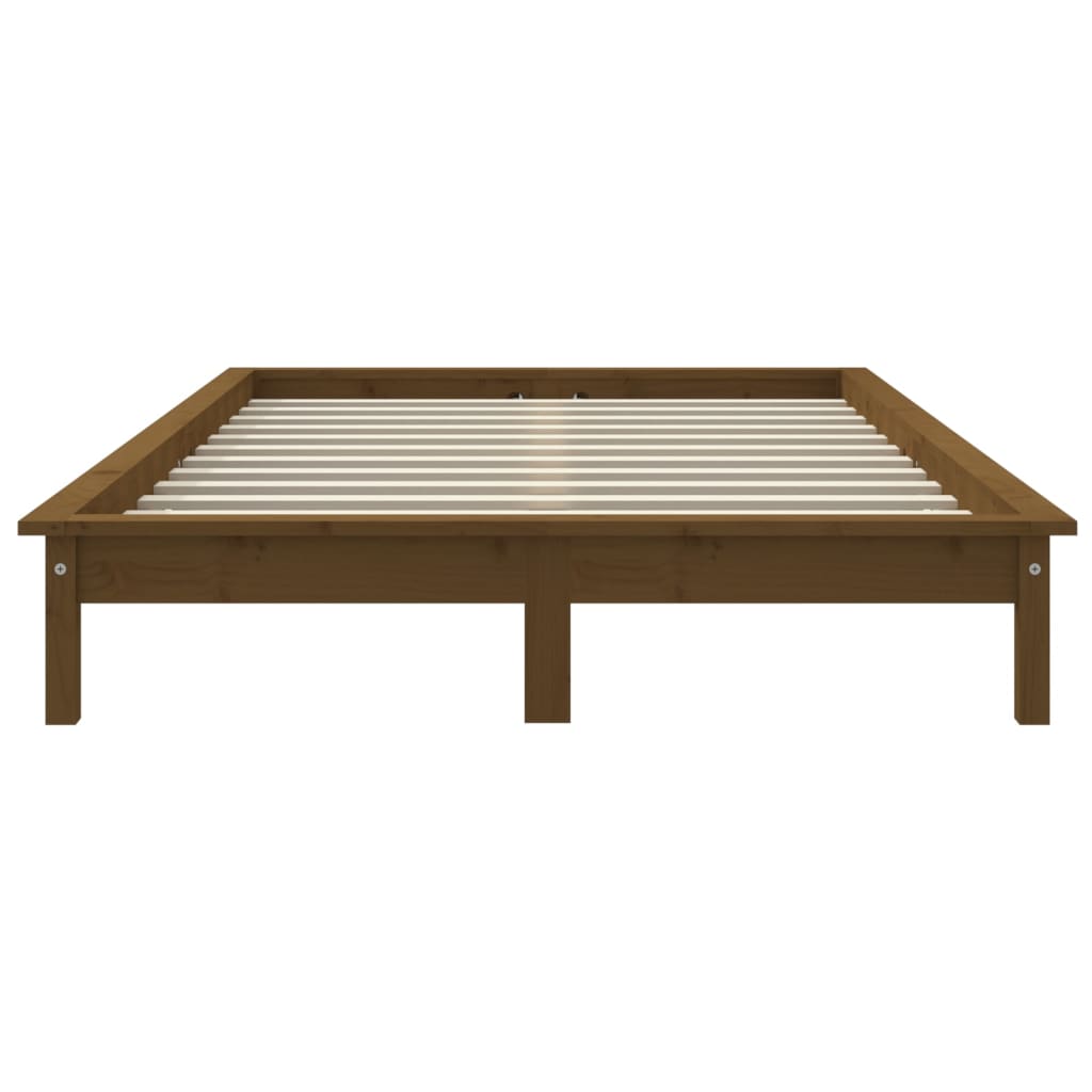 Solid wood bed honey brown 120x200 cm pine