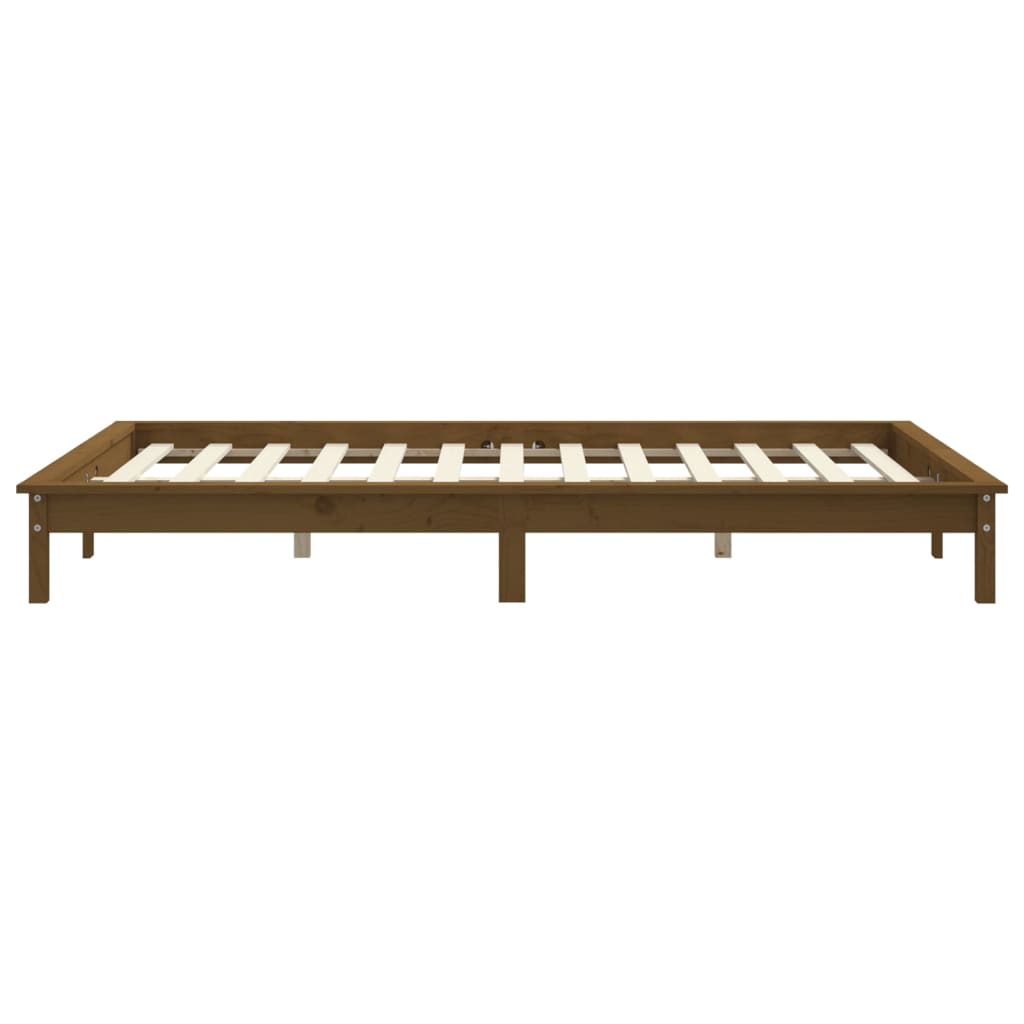 Solid wood bed honey brown 120x200 cm pine