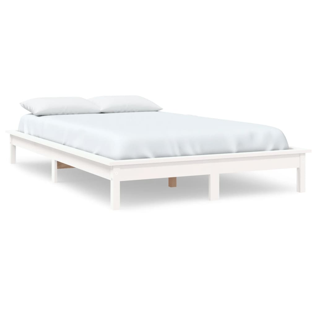 Solid wood bed white 140x200 cm pine