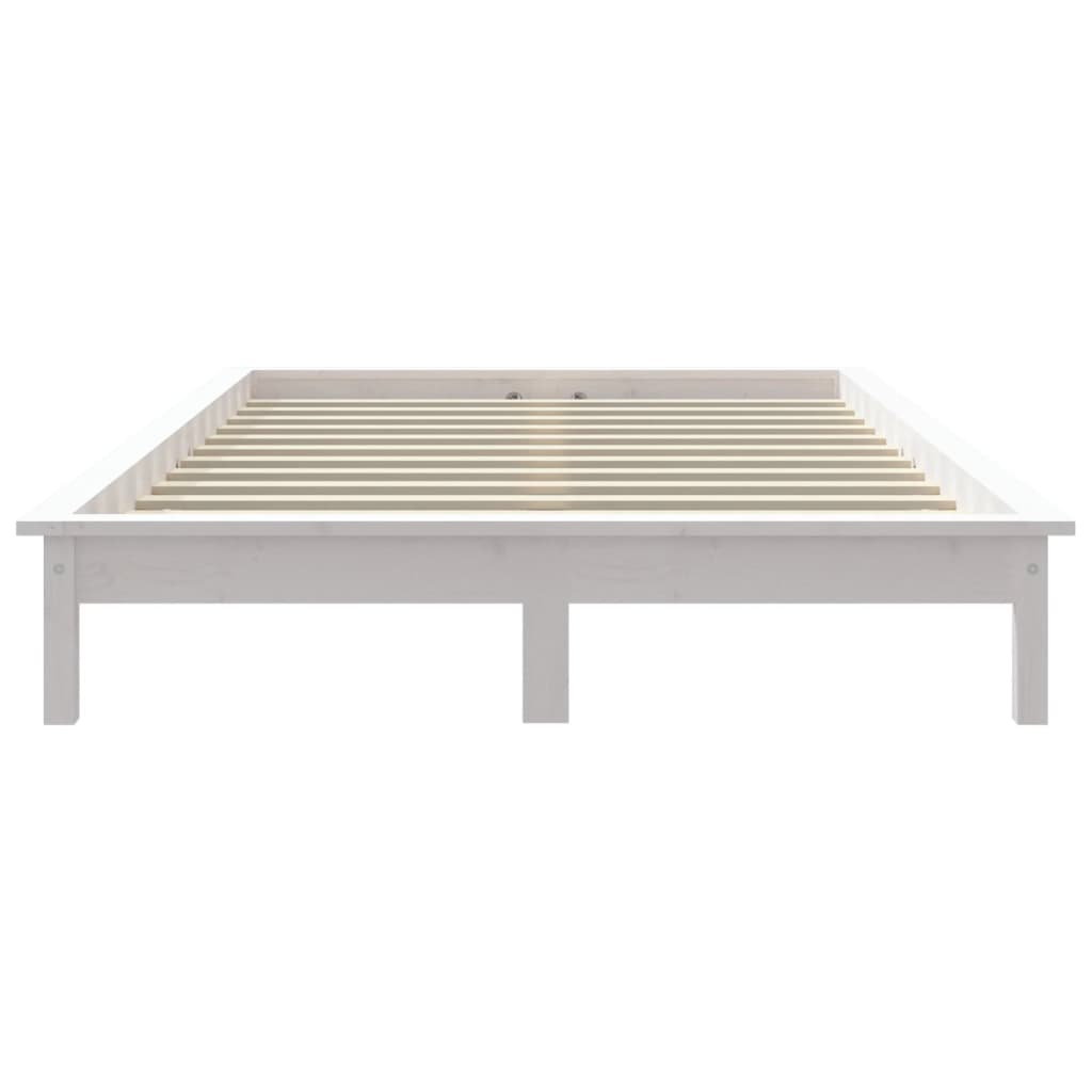 Solid wood bed white 140x200 cm pine