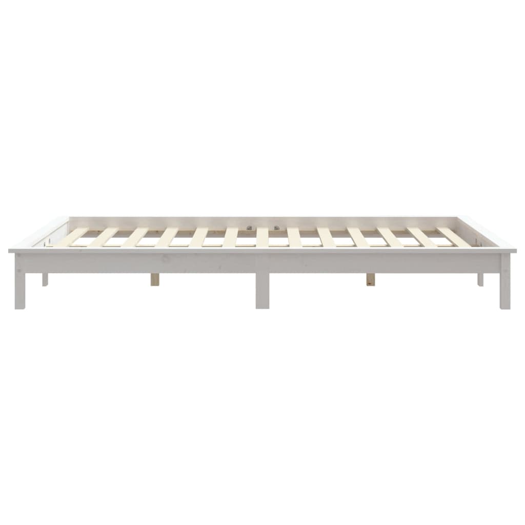 Solid wood bed white 140x200 cm pine