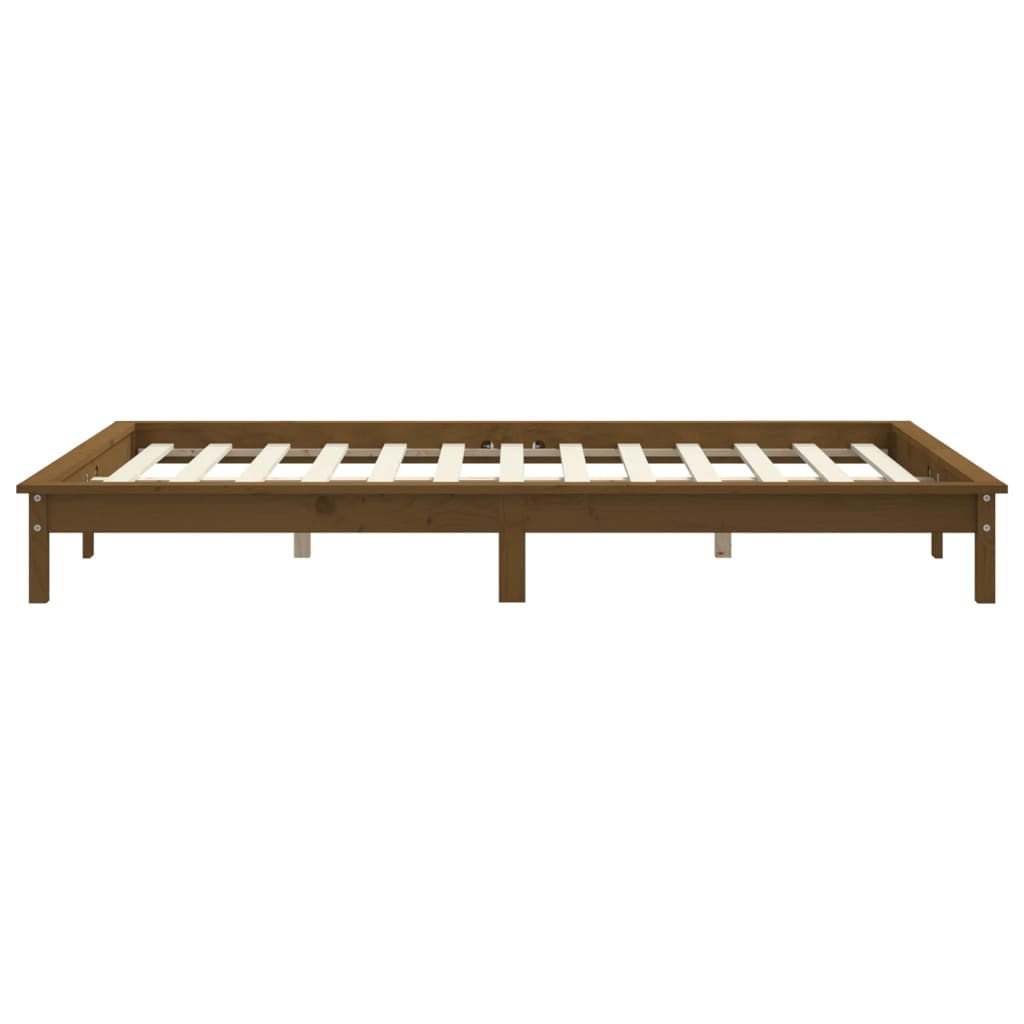 Solid wood bed honey brown 140x200 cm pine