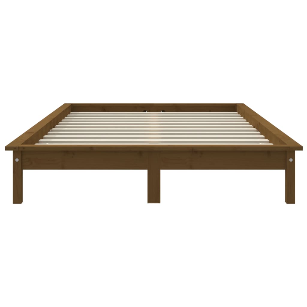 Solid wood bed honey brown 150x200 cm pine