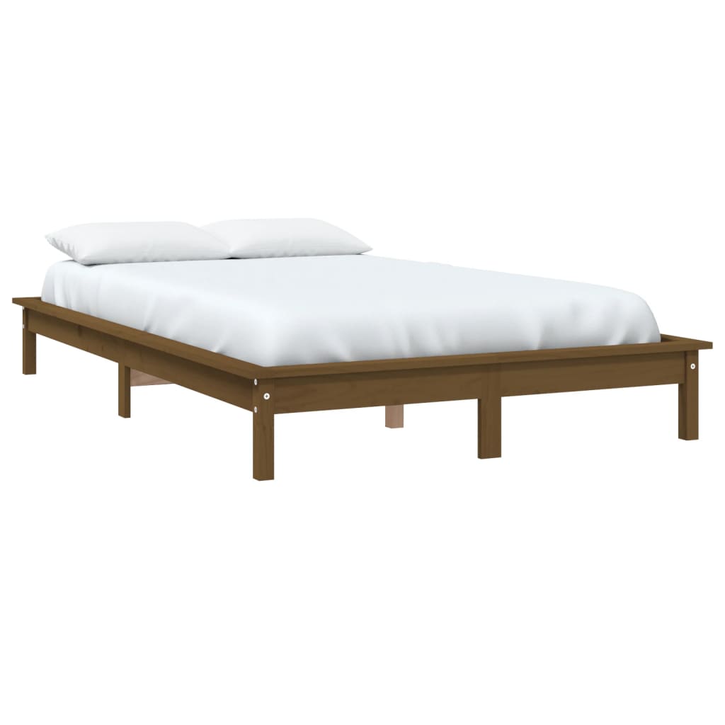 Solid wood bed honey brown 160x200 cm pine