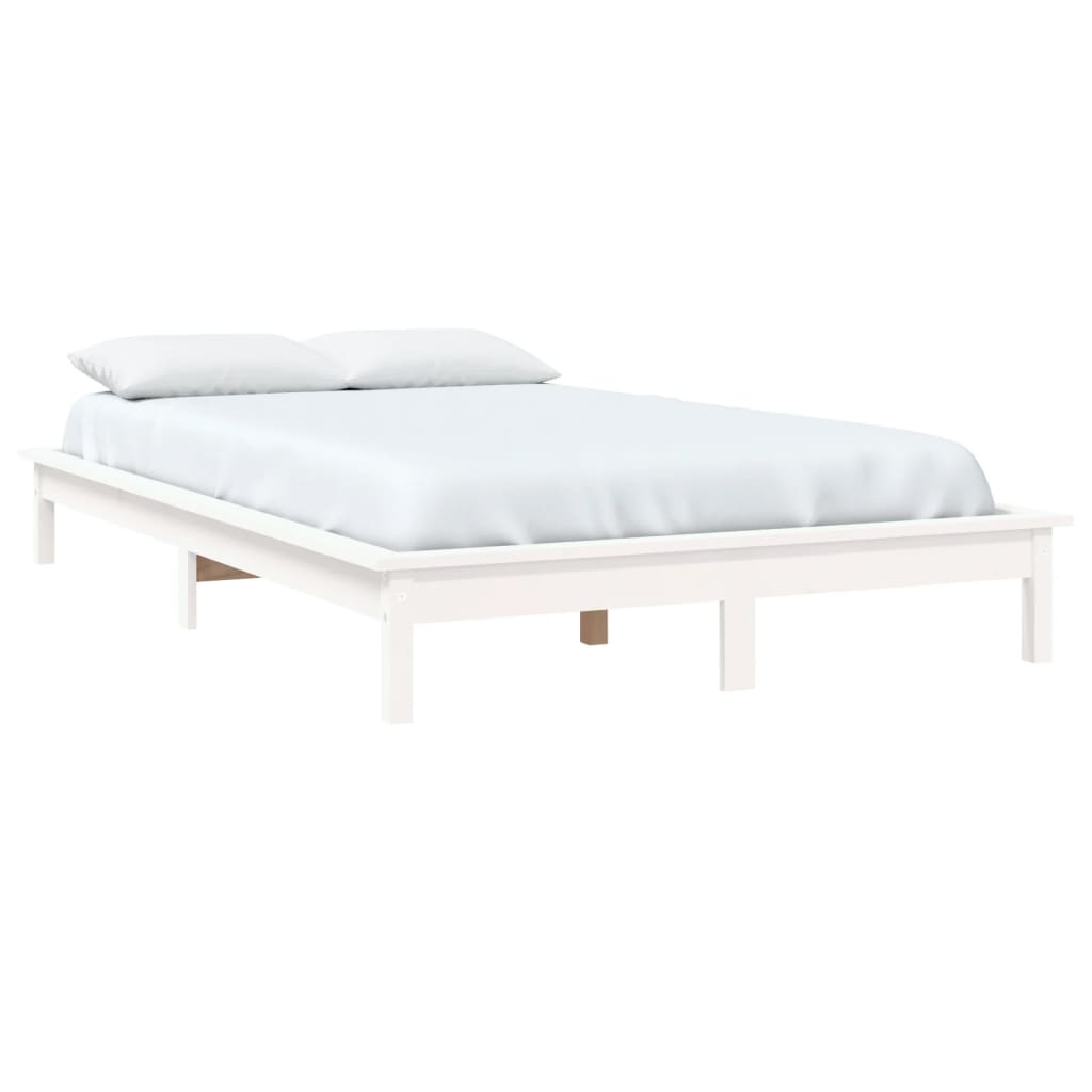 Solid Wood Bed White 180x200 cm Pine