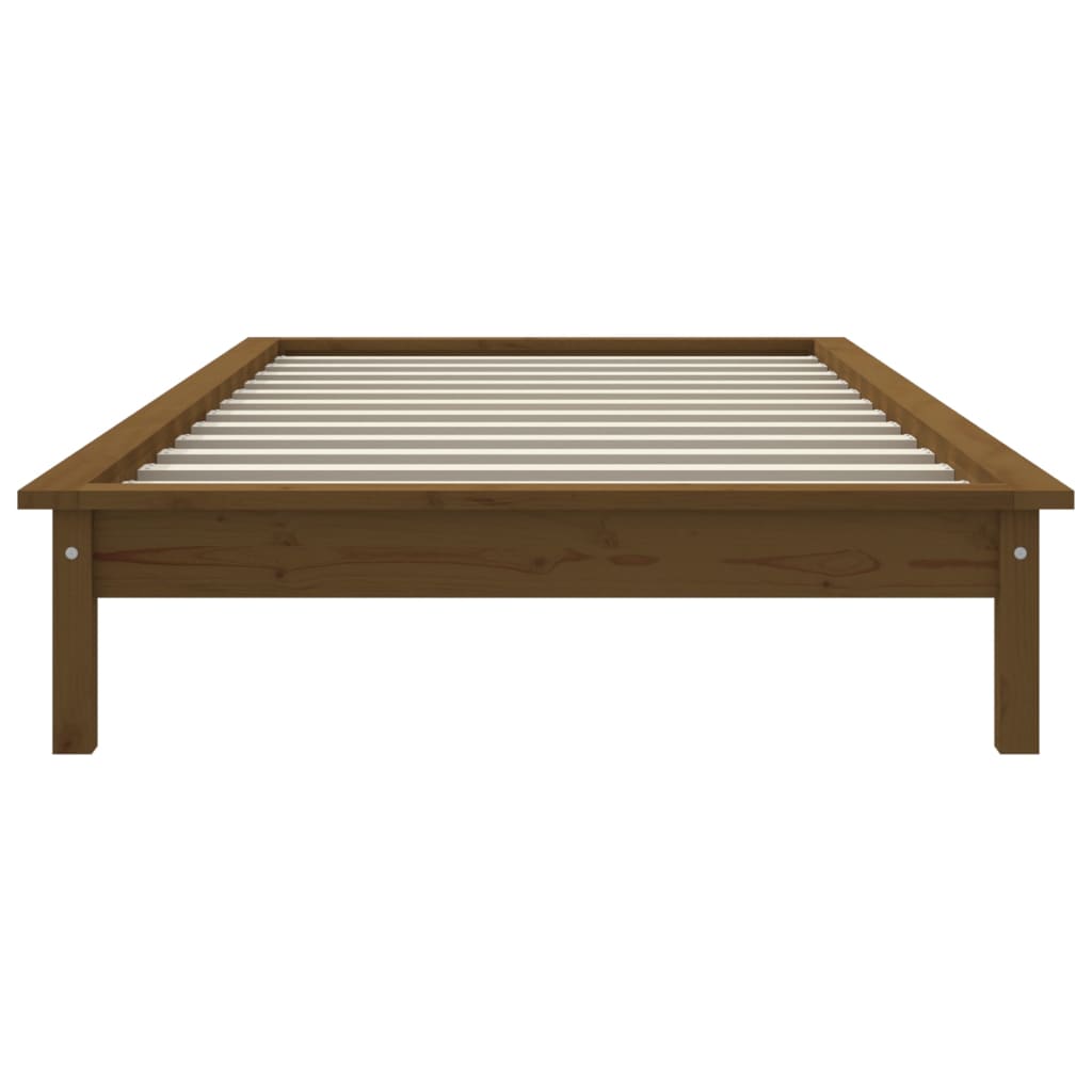 Solid wood bed honey brown 75x190 cm pine