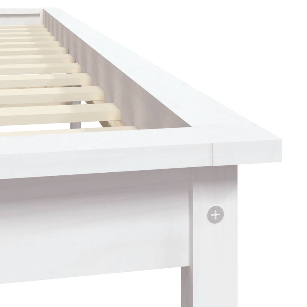 Solid wood bed white 135x190 cm pine