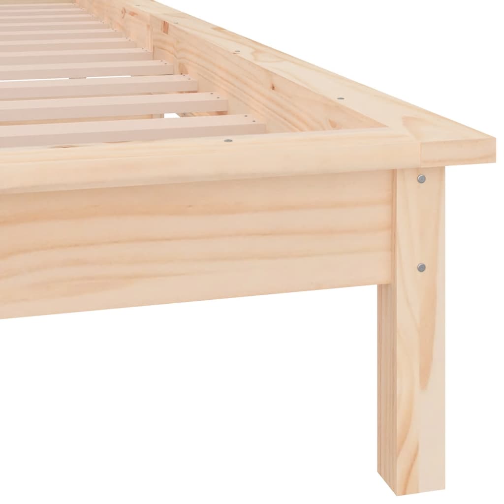 Solid wood bed with LEDs 100x200 cm