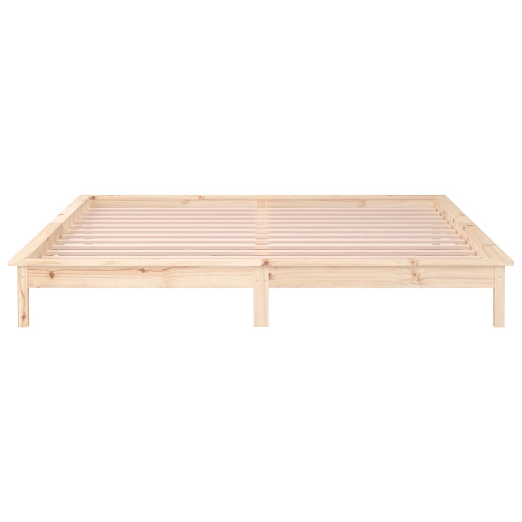 solid wood bed with LEDs 150x200 cm