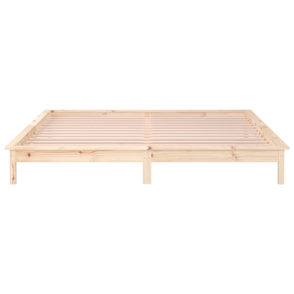 solid wood bed with LEDs 200x200 cm