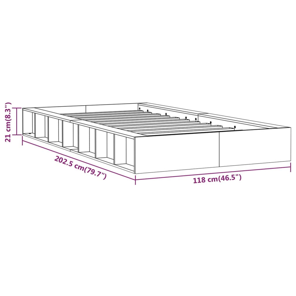 solid wood bed 100x200 cm