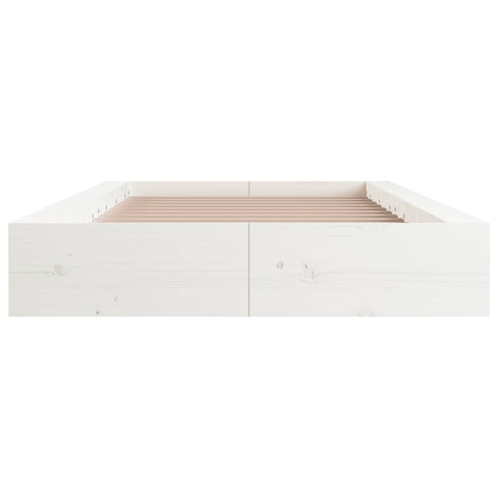 Solid Wood Bed White 100x200 cm