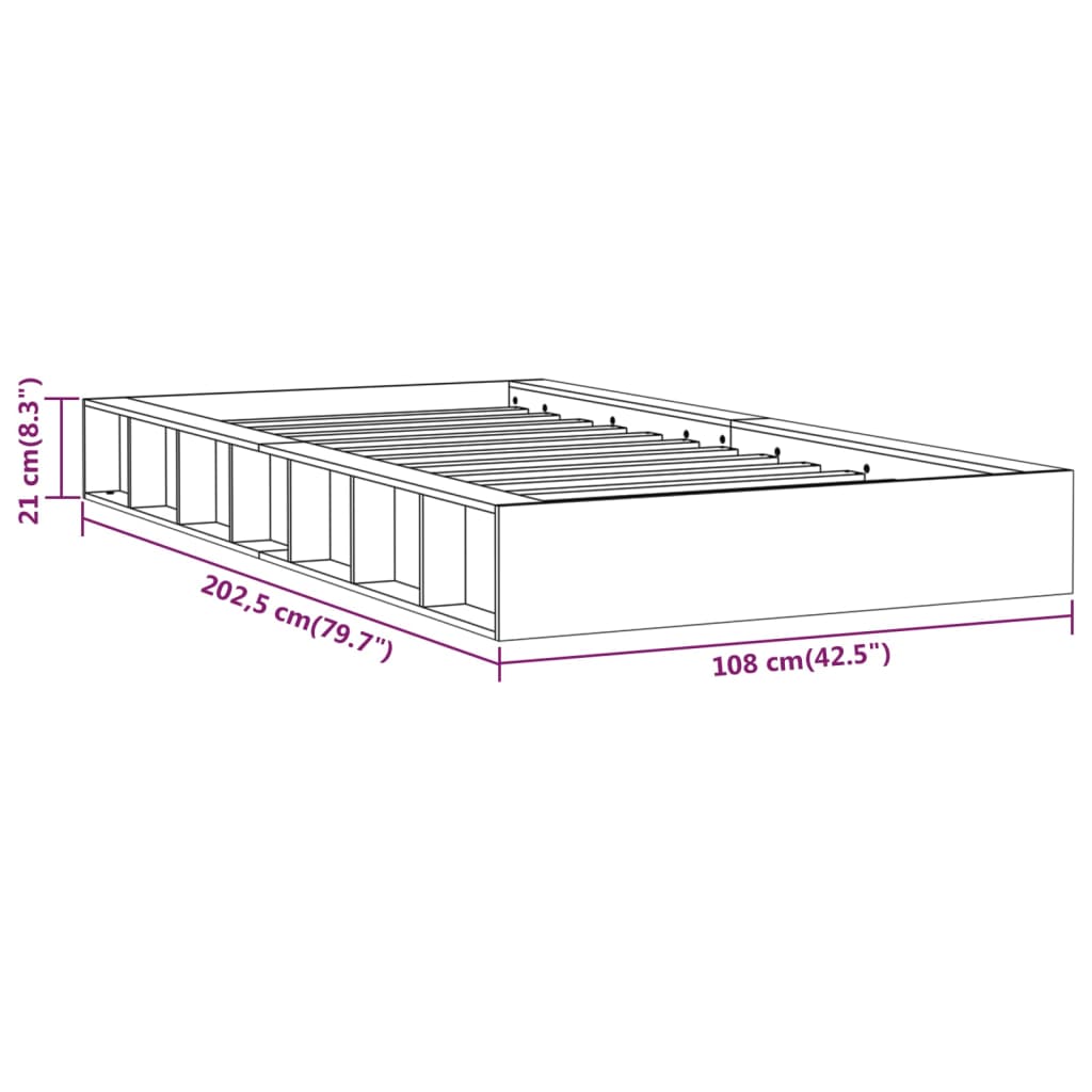 solid wood bed 90x200 cm