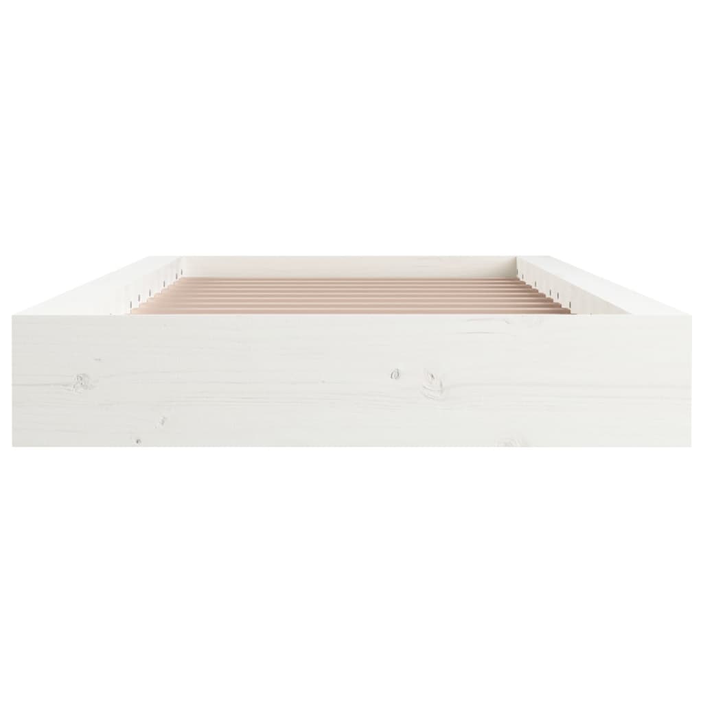 Solid Wood Bed White 90x200 cm