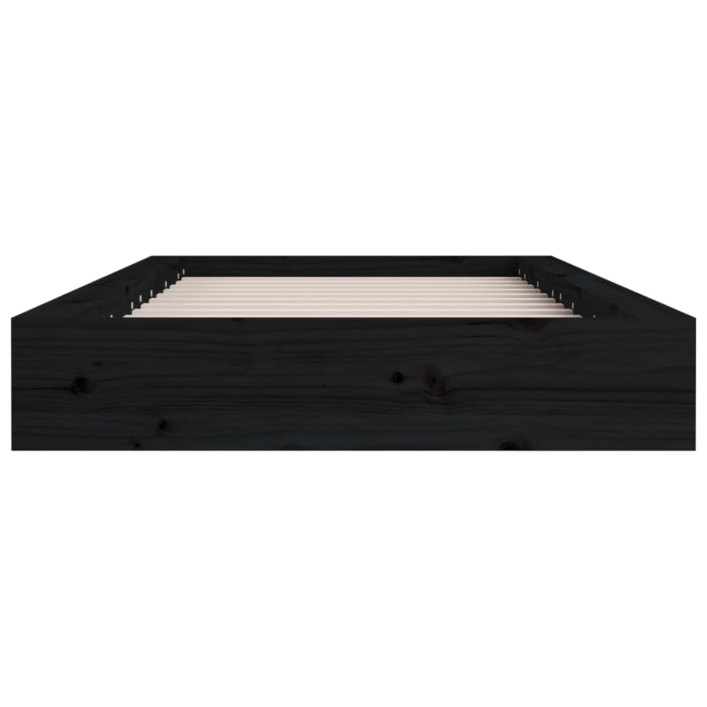 Solid Wood Bed Black 90x200 cm