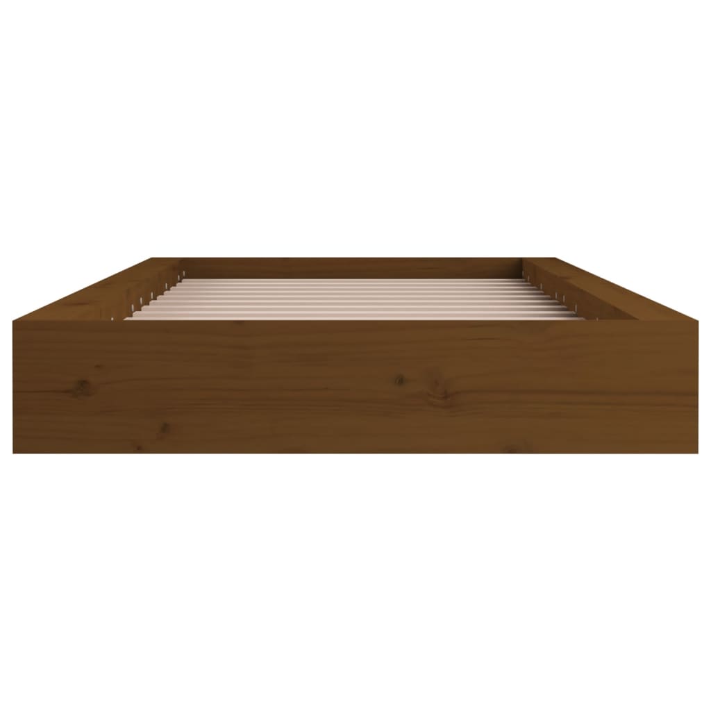 solid wood bed honey brown 75x190 cm