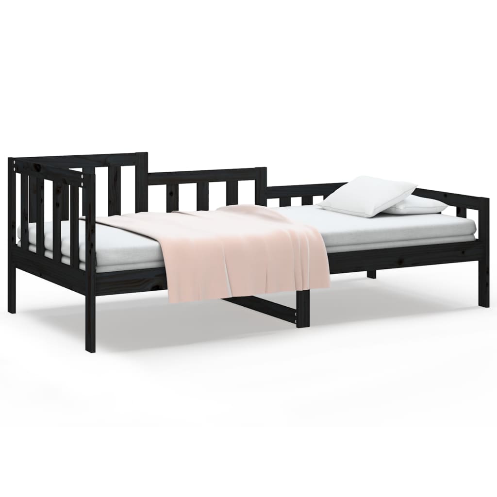 Daybed Black 90x200 cm Solid Pine