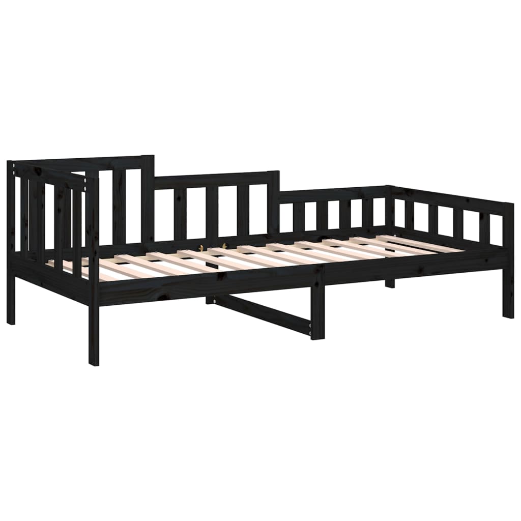 Daybed Black 90x200 cm Solid Pine