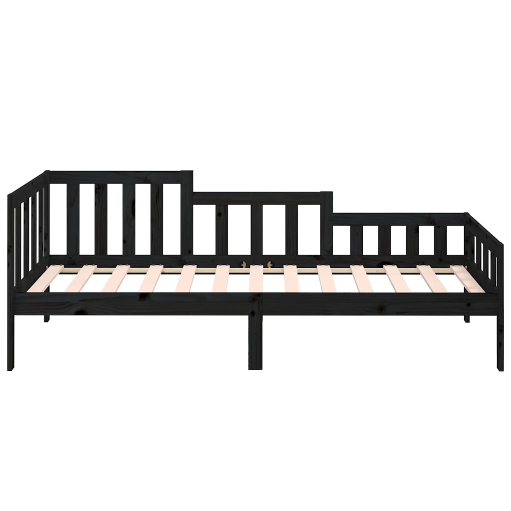 Daybed Black 90x200 cm Solid Pine