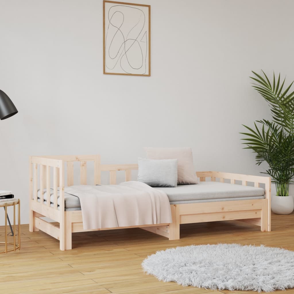 Daybed extendable 2x(80x200) cm solid pine wood