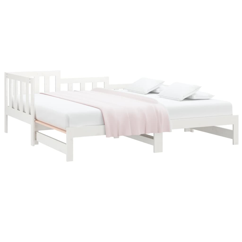 Daybed Extendable White 2x(90x190) cm Solid Pine Wood