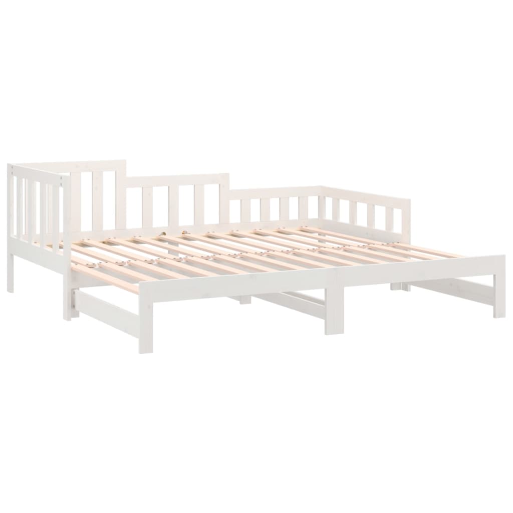 Daybed Extendable White 2x(90x190) cm Solid Pine Wood