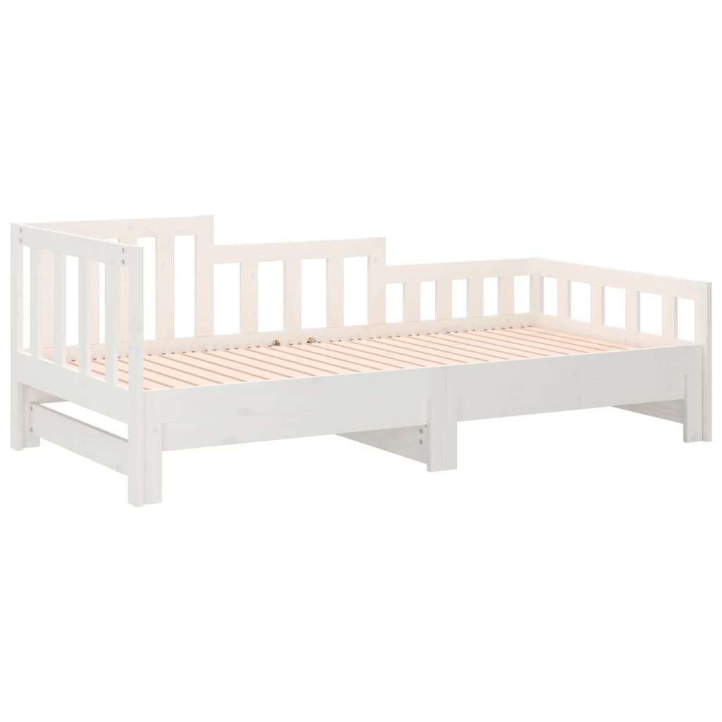 Daybed Extendable White 2x(90x190) cm Solid Pine Wood