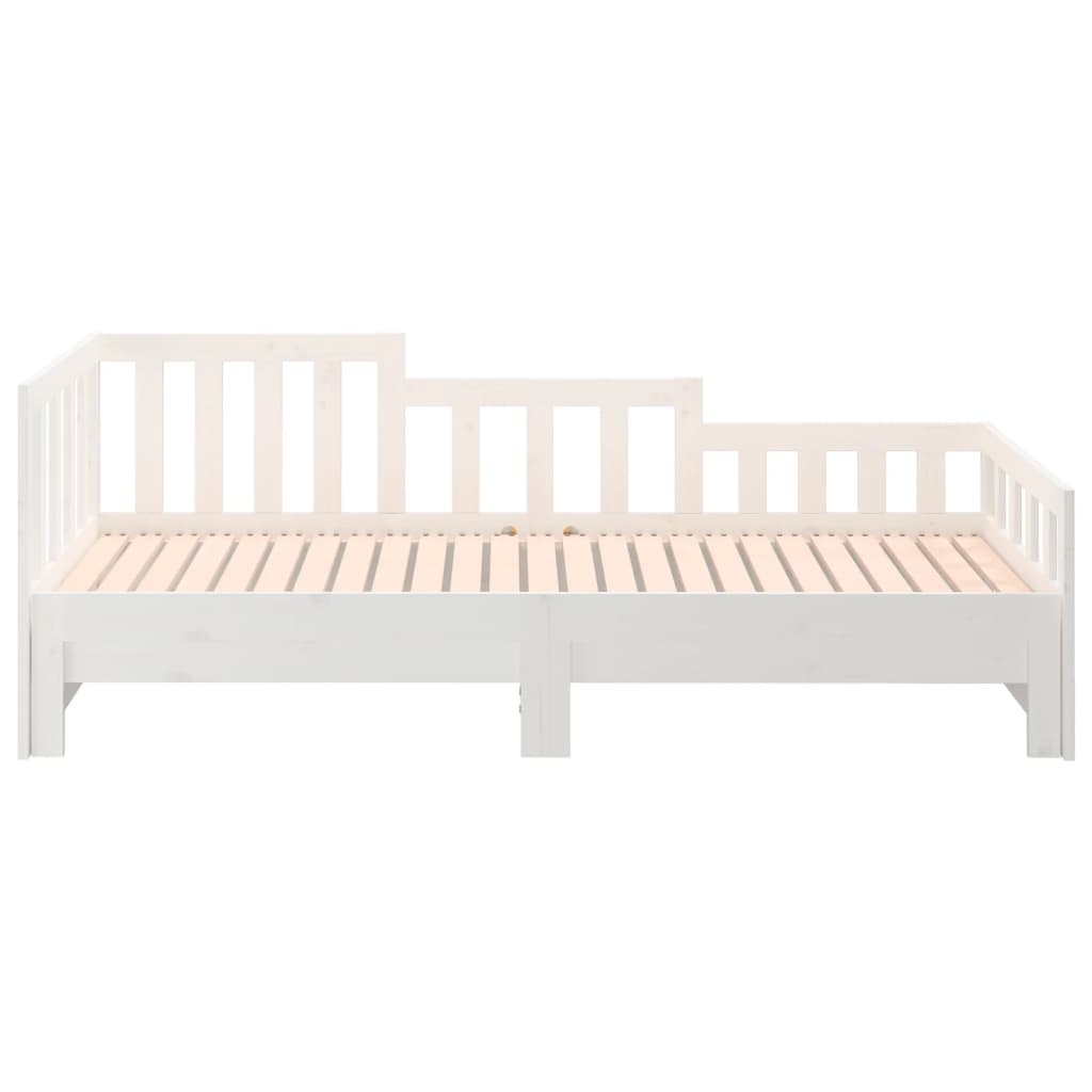 Daybed Extendable White 2x(90x190) cm Solid Pine Wood