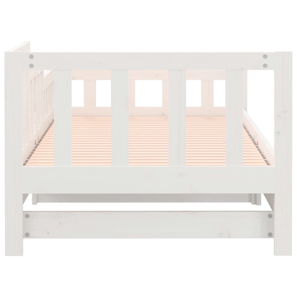 Daybed Extendable White 2x(90x190) cm Solid Pine Wood