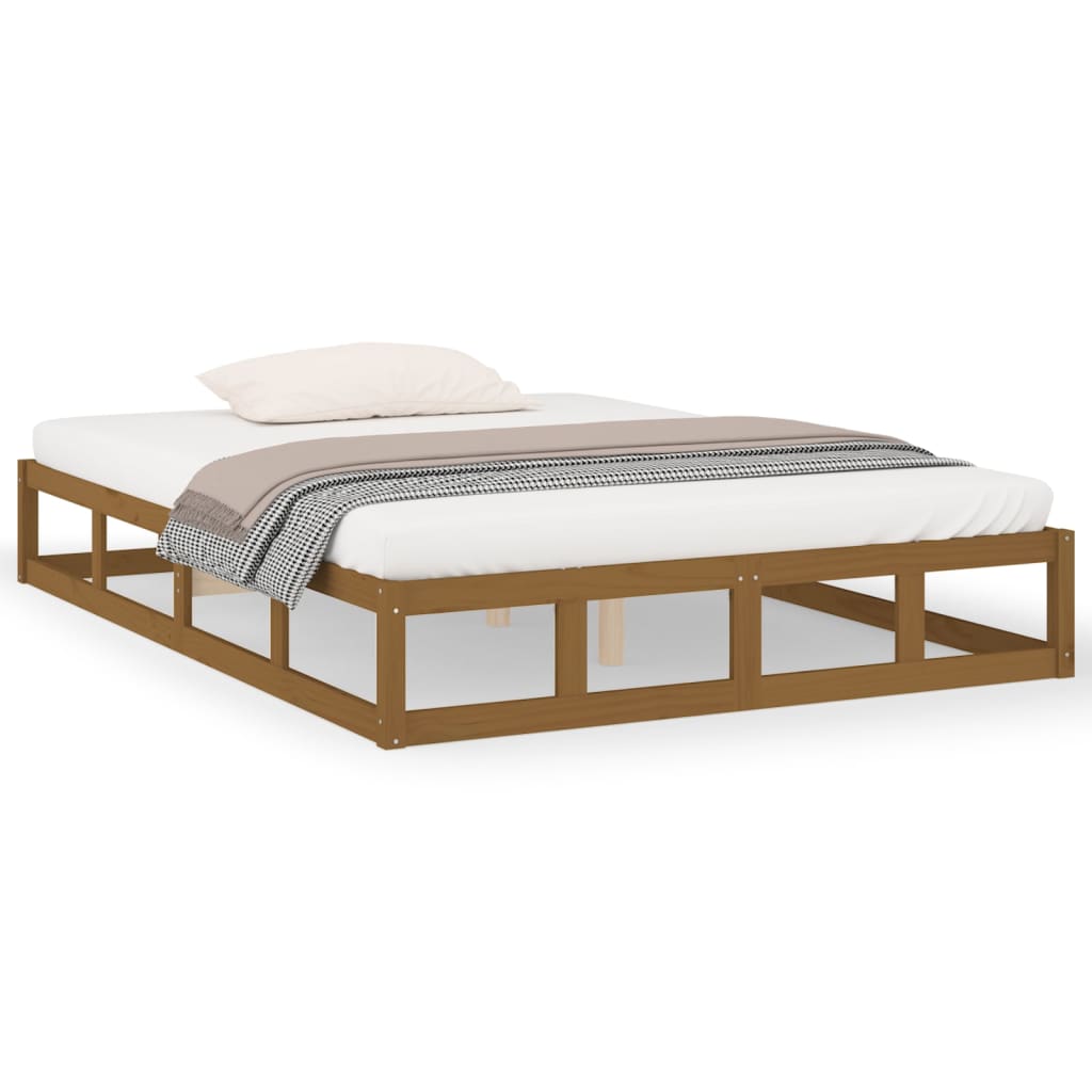 solid wood bed honey brown 120x200 cm