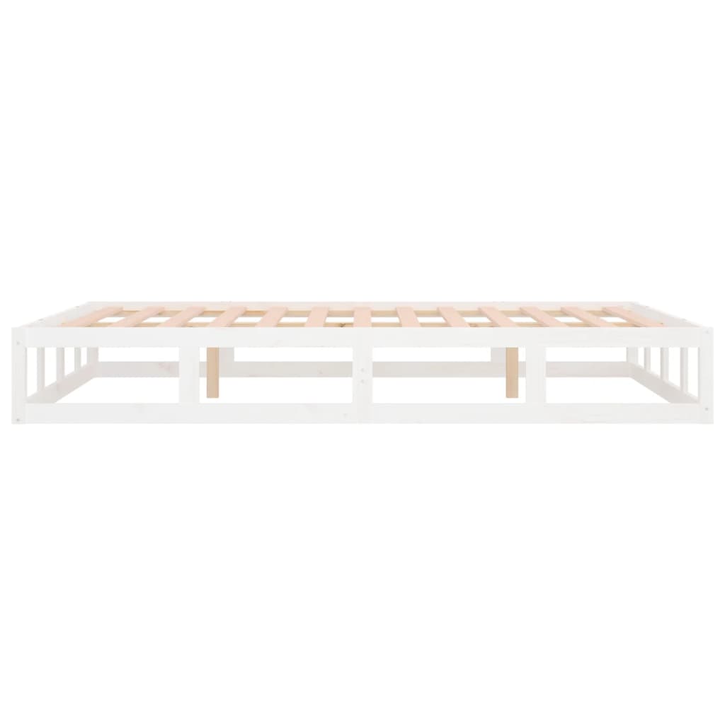 Solid Wood Bed White 160x200 cm