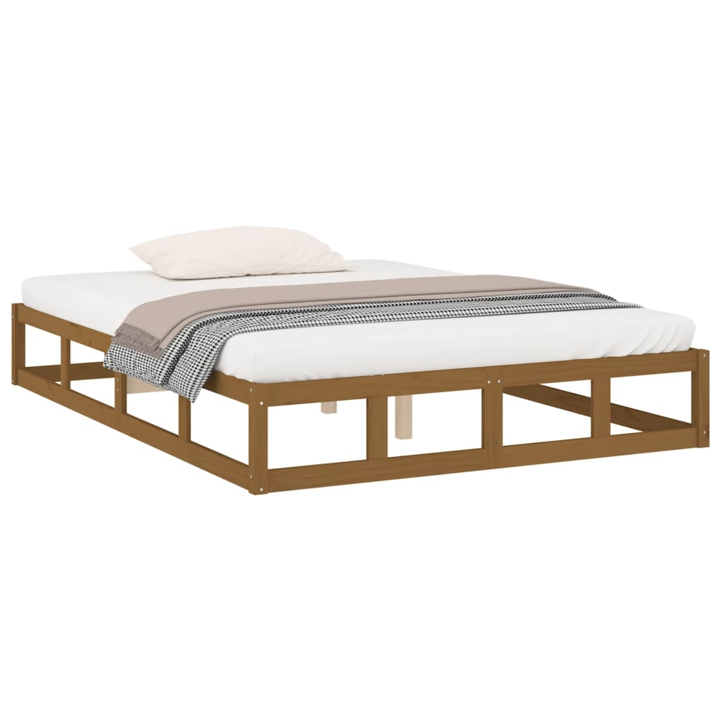 solid wood bed honey brown 200x200 cm