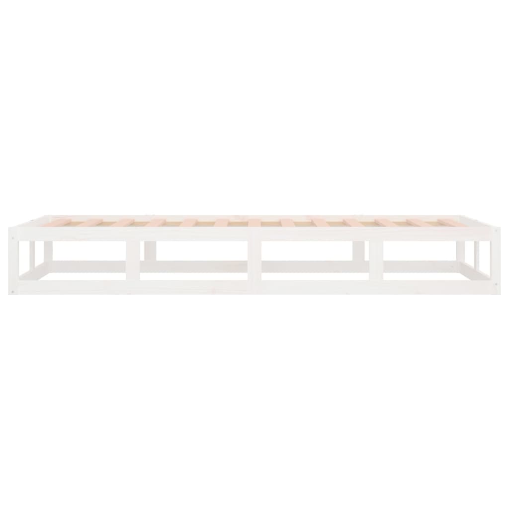 Solid Wood Bed White 90x190 cm