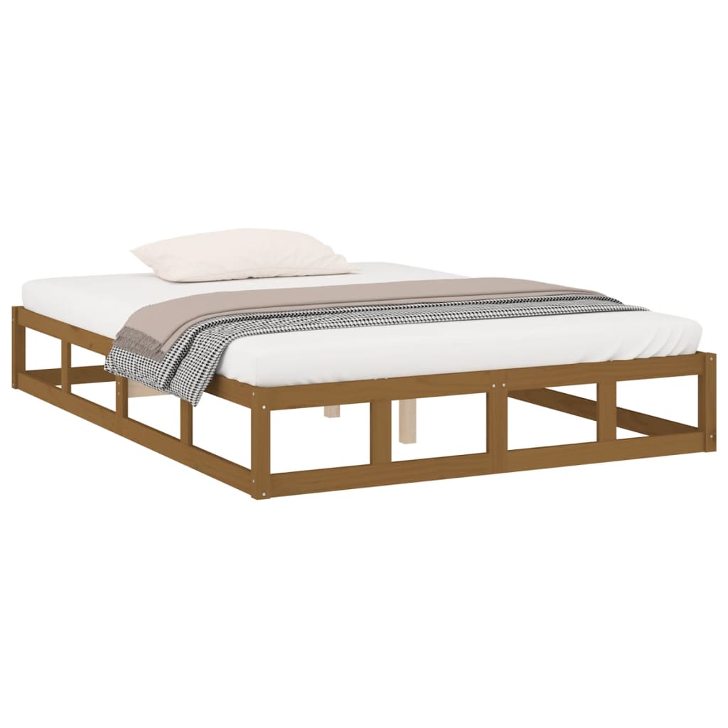 Solid wood bed honey brown 120x190 cm