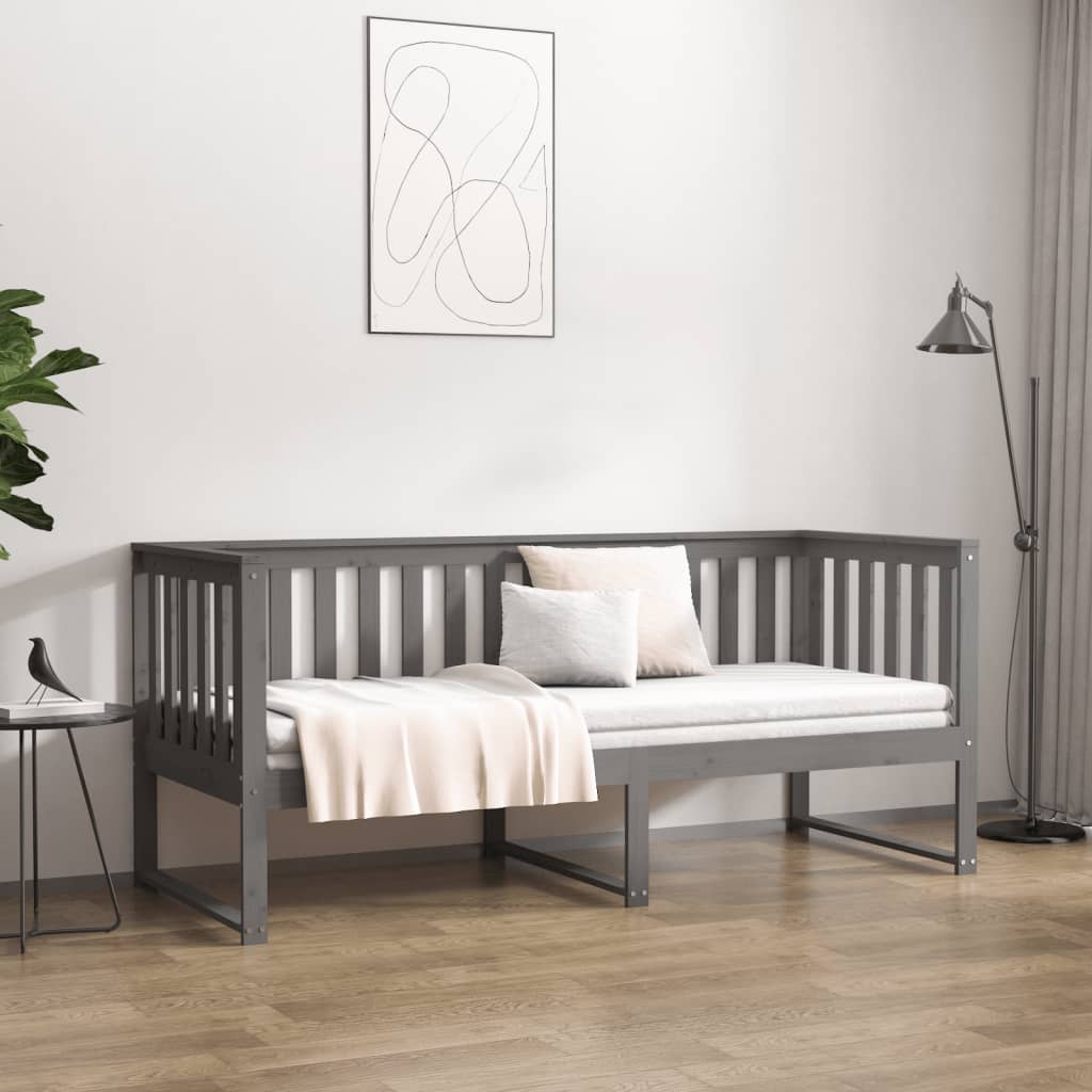 Daybed Grey 80x200 cm Solid Pine Wood