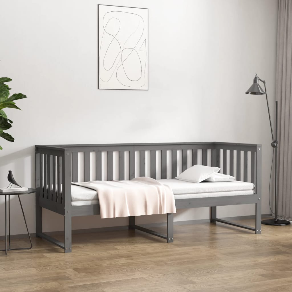 Daybed Grey 80x200 cm Solid Pine Wood