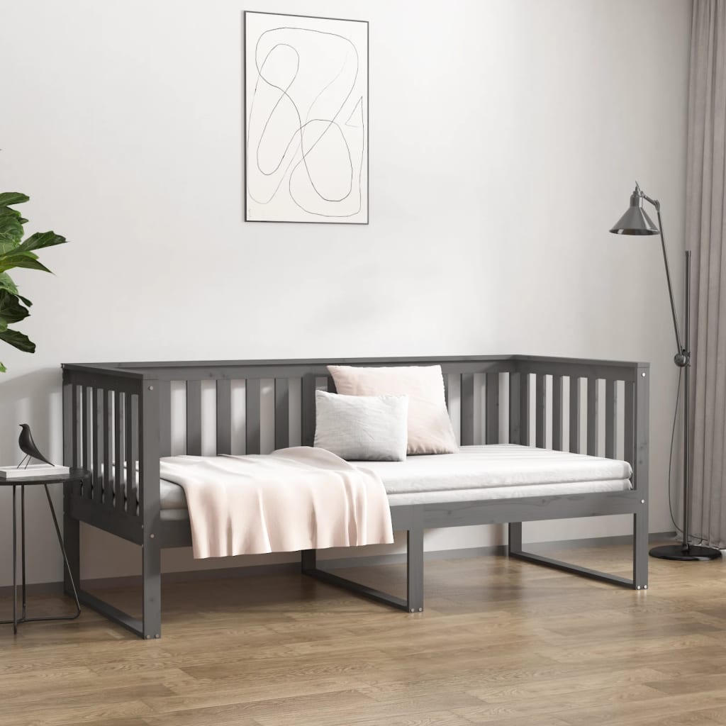 Daybed Grey 90x190 cm Solid Pine Wood