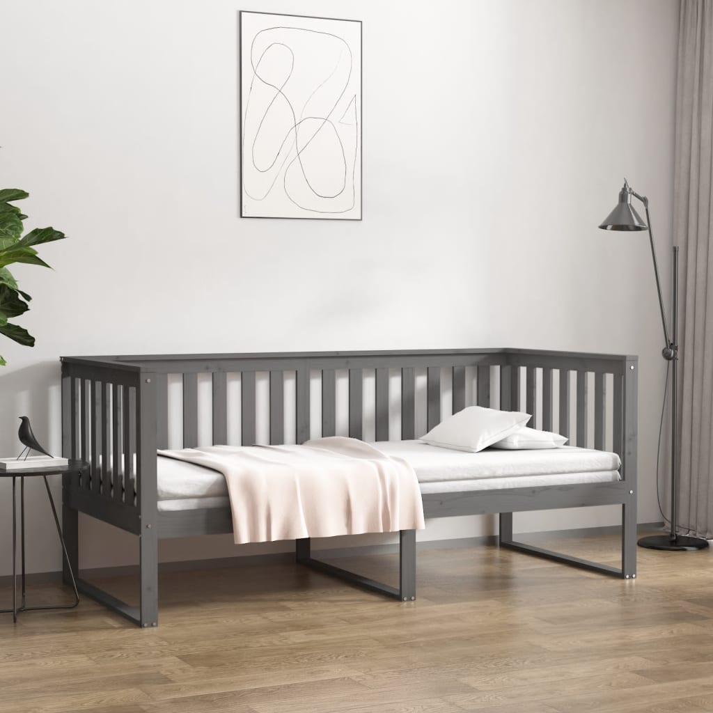 Daybed Grey 90x190 cm Solid Pine Wood