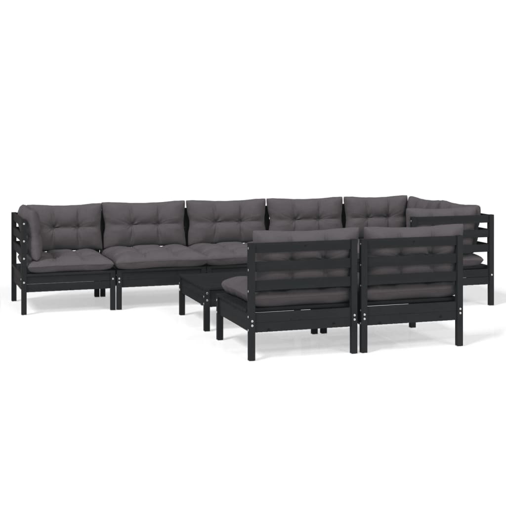 Daybed Black 100x200 cm Solid Pine