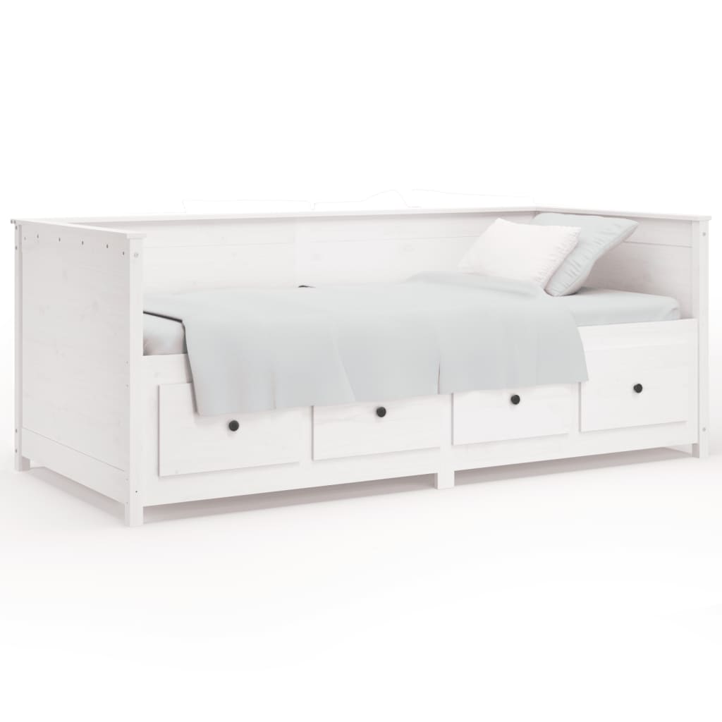 Daybed without mattress white 100x200 cm solid pine wood